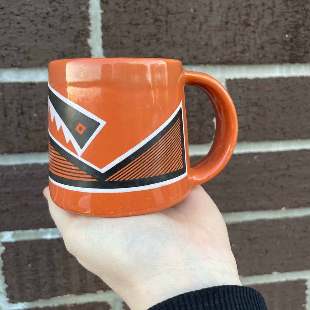 Rare Four Mile Polychrome Native American pottery mug replica